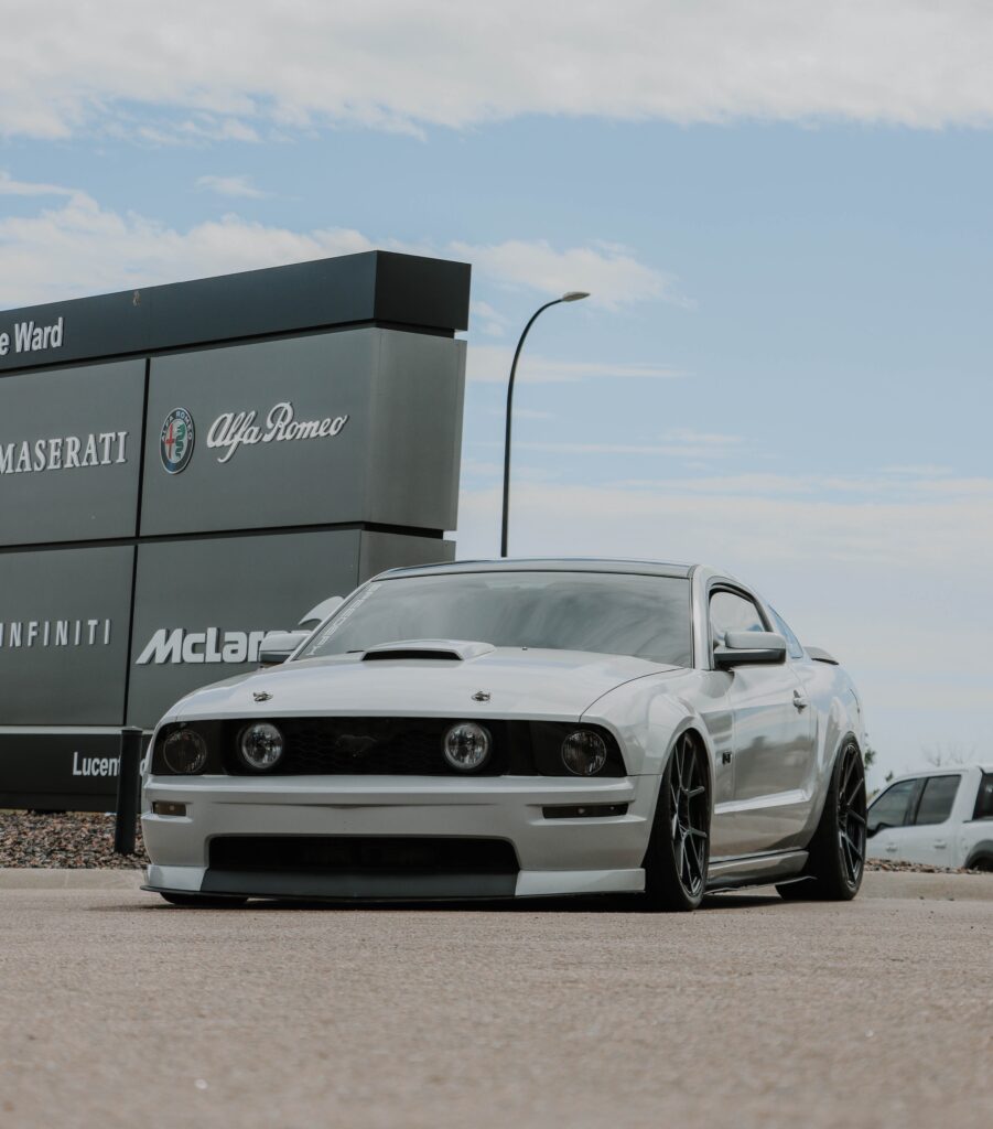 A modified Ford Mustang to show how owners can modify their cars in California