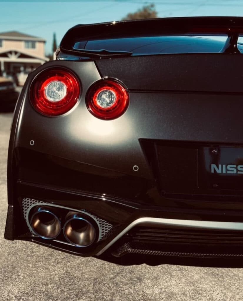 a nissan gtr with a modified exhaust system
