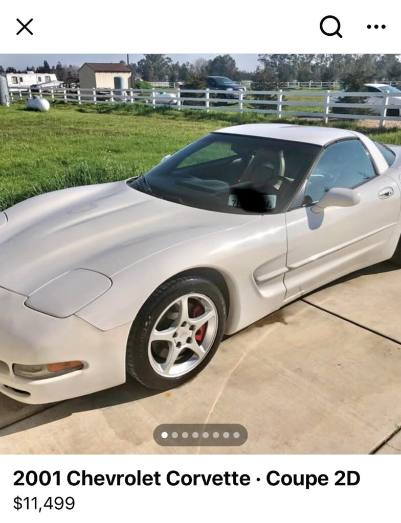 A used C5 corvette on the marketplace