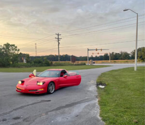 C5 Corvette Z06 in a country road