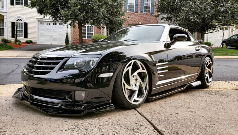 A modifed black chrysler crossfire srt6 american performance car