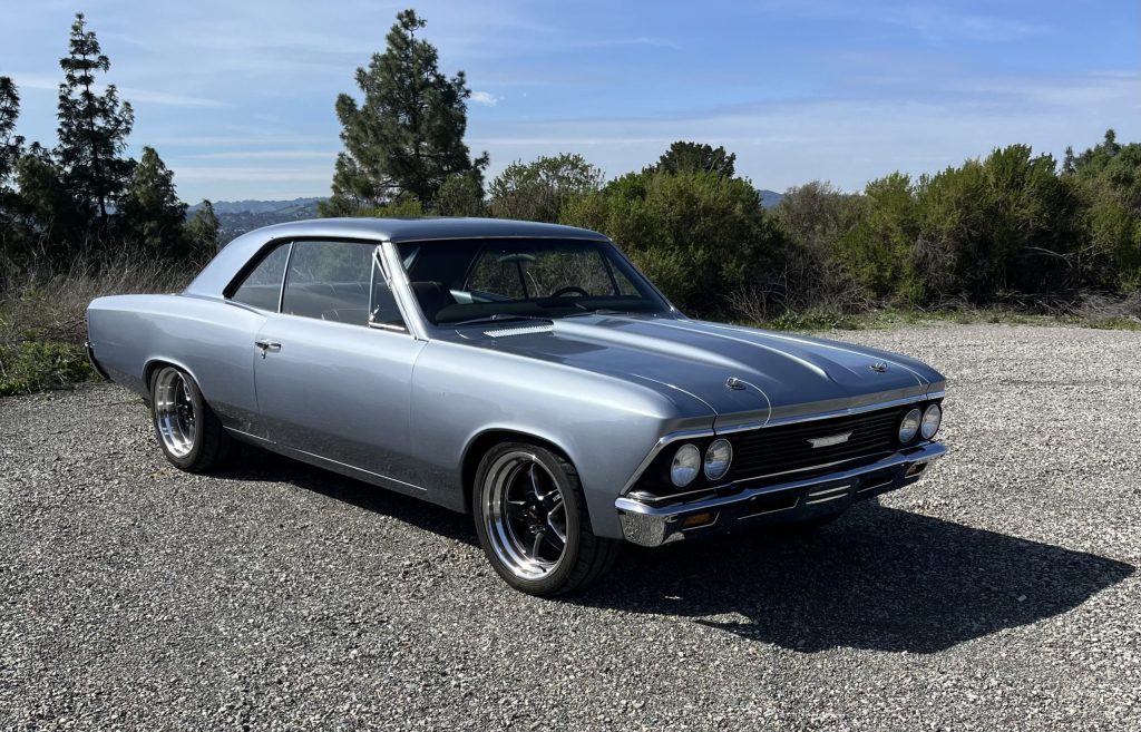 A silver 1966 Chevrolet Chevelle as an example of a classic sports car